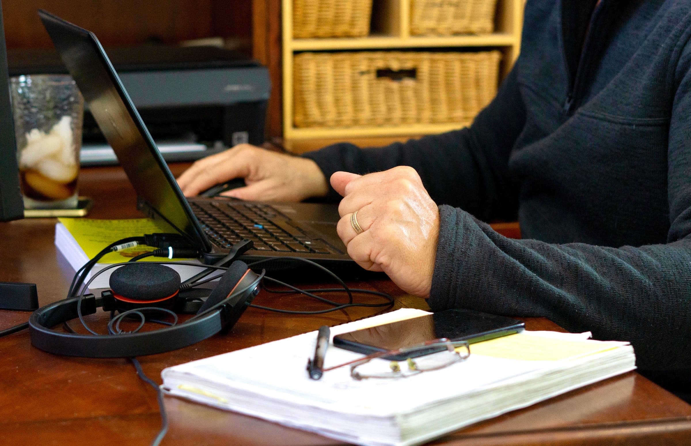 A creator drafting an experience in the SevenTales Studio on a laptop.